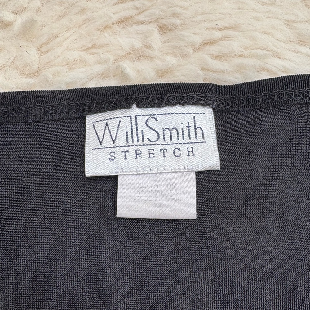 VINTAGE Classic Black LBD Stretch Midi Dress - Picture 6 of 7
